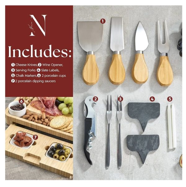 Product Image for  8″ x 8″ Bamboo Cheese Set with Serving Tools